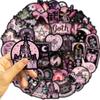 50 Black Pink Gothic Graffiti Stickers Decorate Guitar Notebook Suitcase DIY Waterproof Stickers