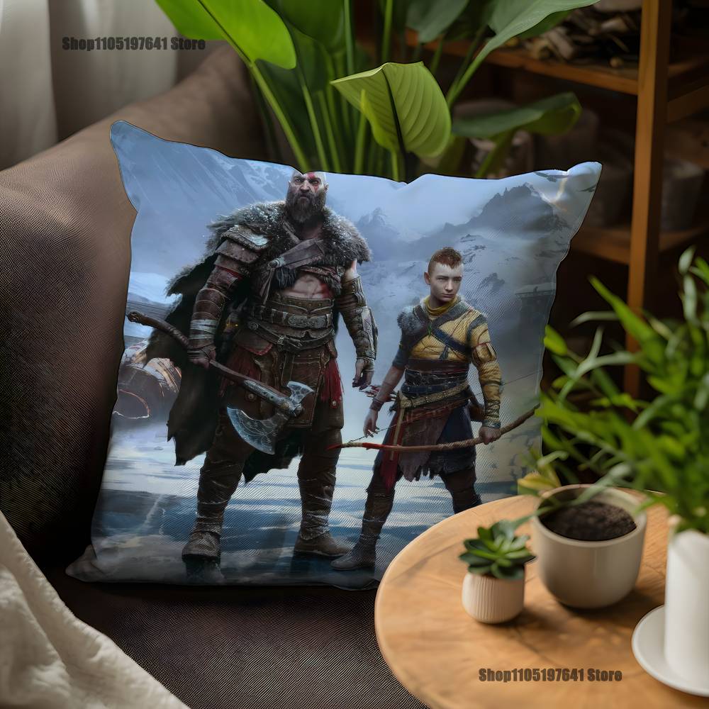 Game G-God Of W-War Kratos Pillow Case For Sofa Decor Car Office Room Printing Cushion Cover Decorations And Protector