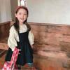 Japanese Style Coffee Aprons Cotton Gardening Overalls Kawaii Kids Apron Dress  Kitchen Accessories