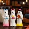 Desktop Decor for Halloween Cute Ghost Ornament, Resin Figurines with Cake/Cookie Table Decorations Design Fireplace Home Holiday Party Decoration