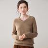 Women's Autumn Winter Cashmere V-Neck Raglan Sleeve Thick Knit Sweater