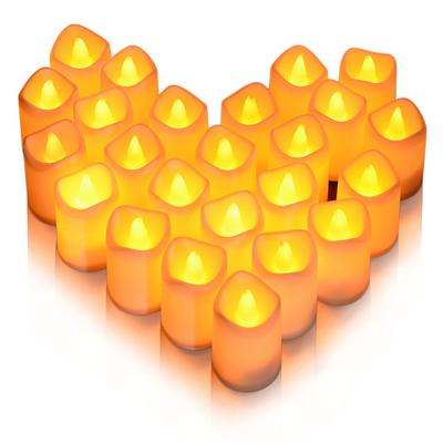 Litake LED Candles, Plastic Candlelights, Set of 24, Stylish and Relaxing, Unscented, Warm Color, Flickering Flame, Perfect for Birthdays, Christmas,