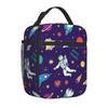 Space Planet Insulated Lunch Bag for Kids Solar System Lunch Box Universe Galaxy Cooler Bento Bag for School Travel Picnic Beach