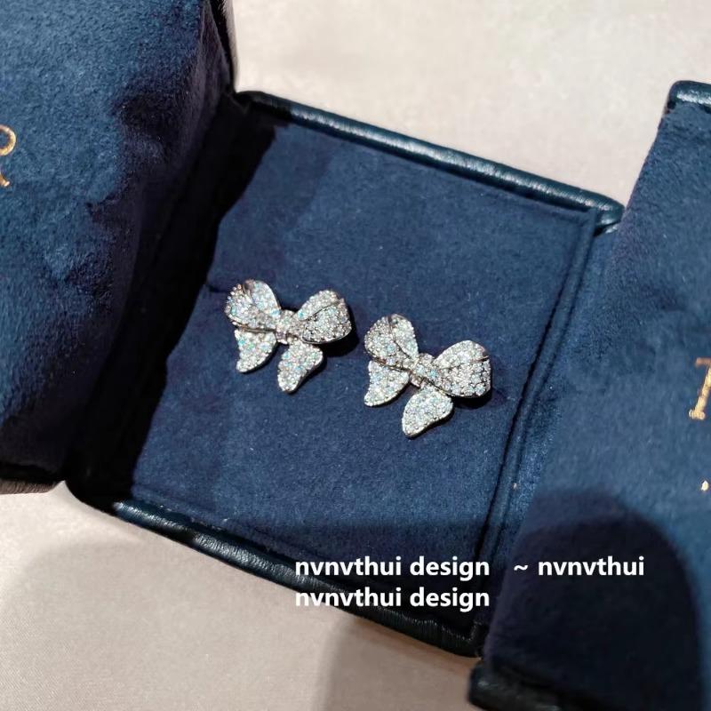 Butterfly Earrings Luxury Bow Fashionable Women's Earrings Cute Korean Bow Earrings Micro Inlaid Zircon Luxury Korean Earring