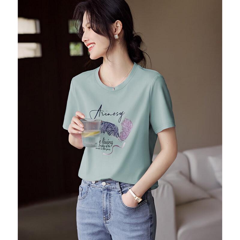 XWI Women's Printed Round Neck Short Sleeve T-shirt
