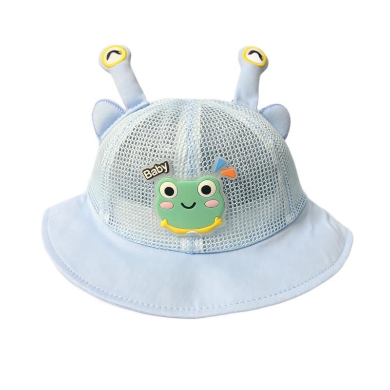 Baby Sommer Niedriger Frosch Netz-Sonnenhut Mit Breiter Krempe Und Atmungsaktiver Baumwolle Für Kinder