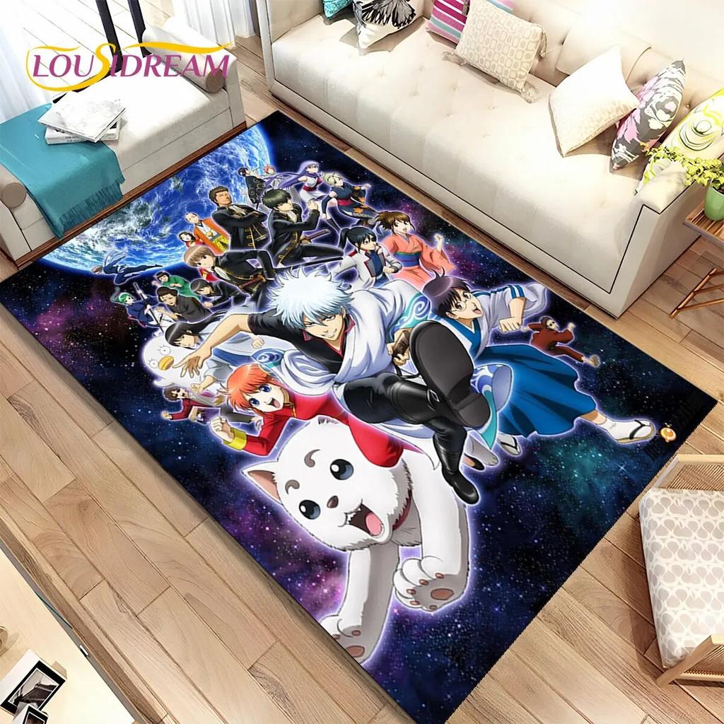 3D Gintoki Kagura Gintama Anime Area Rug,Carpet Rug for Living Room Bedroom Sofa Doormat Decoration, Kid Play Non-slip Floor Mat