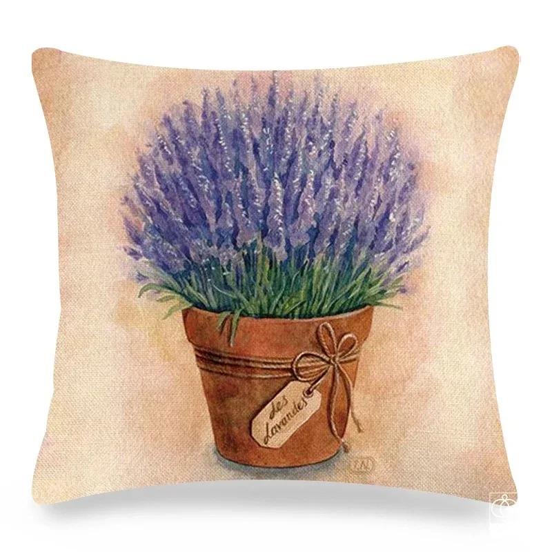 Vintage Poster Lavender Print Collection Polyester Pillowcase Pillowcase Pillowcase Home Decor Lathe Bedding