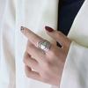 Koreansk Stil Simpel Titanium Stål Ring Dame Geometrisk Skinnende Cool Stil Ring Trendy Smykker