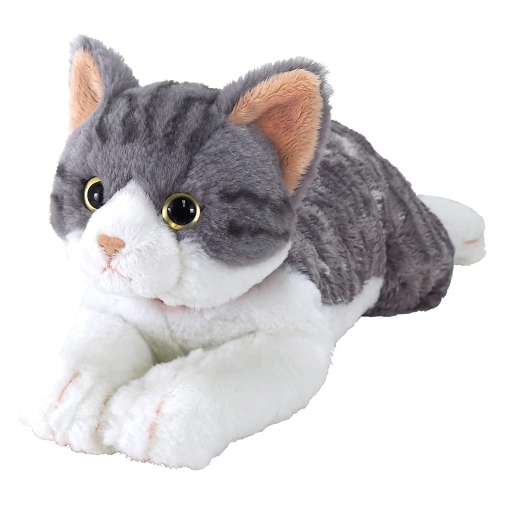 Sanlemon Knee Cat Plush Toy White 16x47x18cm Cute Animal Stuffed Cat