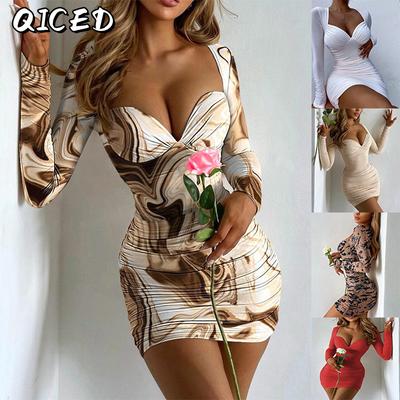 Fashion Summer Spring Long Sleeve V-Neck  Casual Dresses