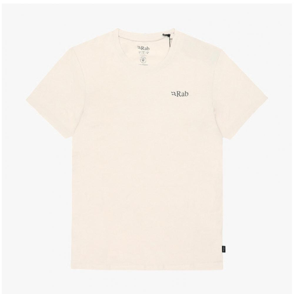 Rab Men S T ShirT STance mounTain Peak Logo Qcb 66 Ecru