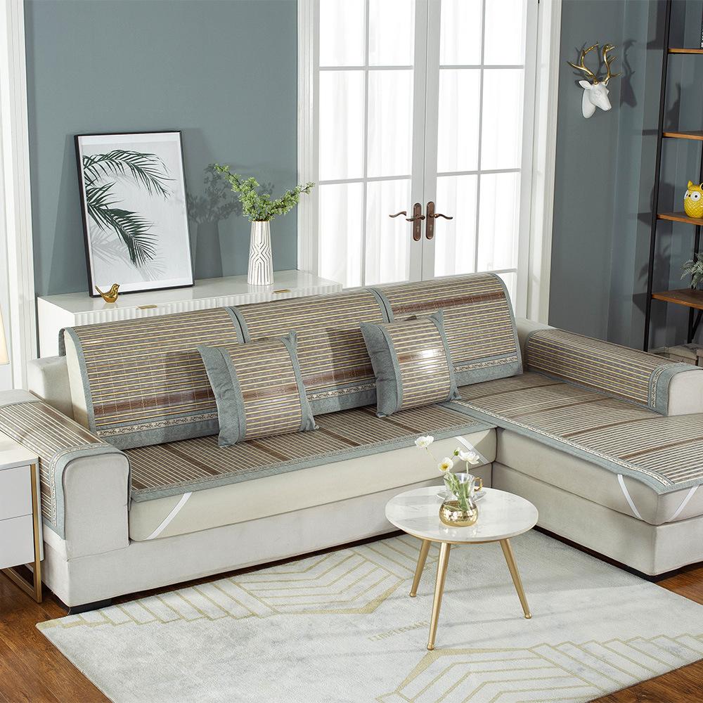 כרית ספת מחצלת במבוק קיץ קרח משי קיץ כרית מחצלת ספה בסגנון סיני כרית מחצלת במבוק כרית כיסא מחצלת קש