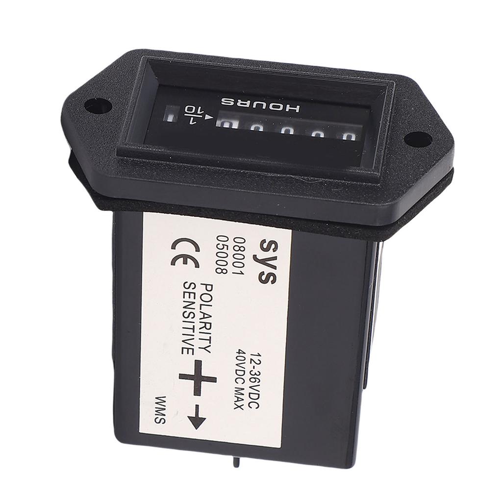 Mechanical Hour Meter DC 12V To 36V Rectangular Engine Hour Meter for Generator Boat Motorcross Motor Truck Tractor