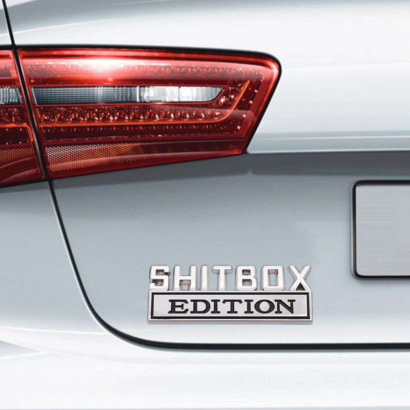 Shitbox Car Stickers 3D Shitbox Design Car Emblems Creative Novelty Decorations Funny  Design Creative Novelty Decorations Funny