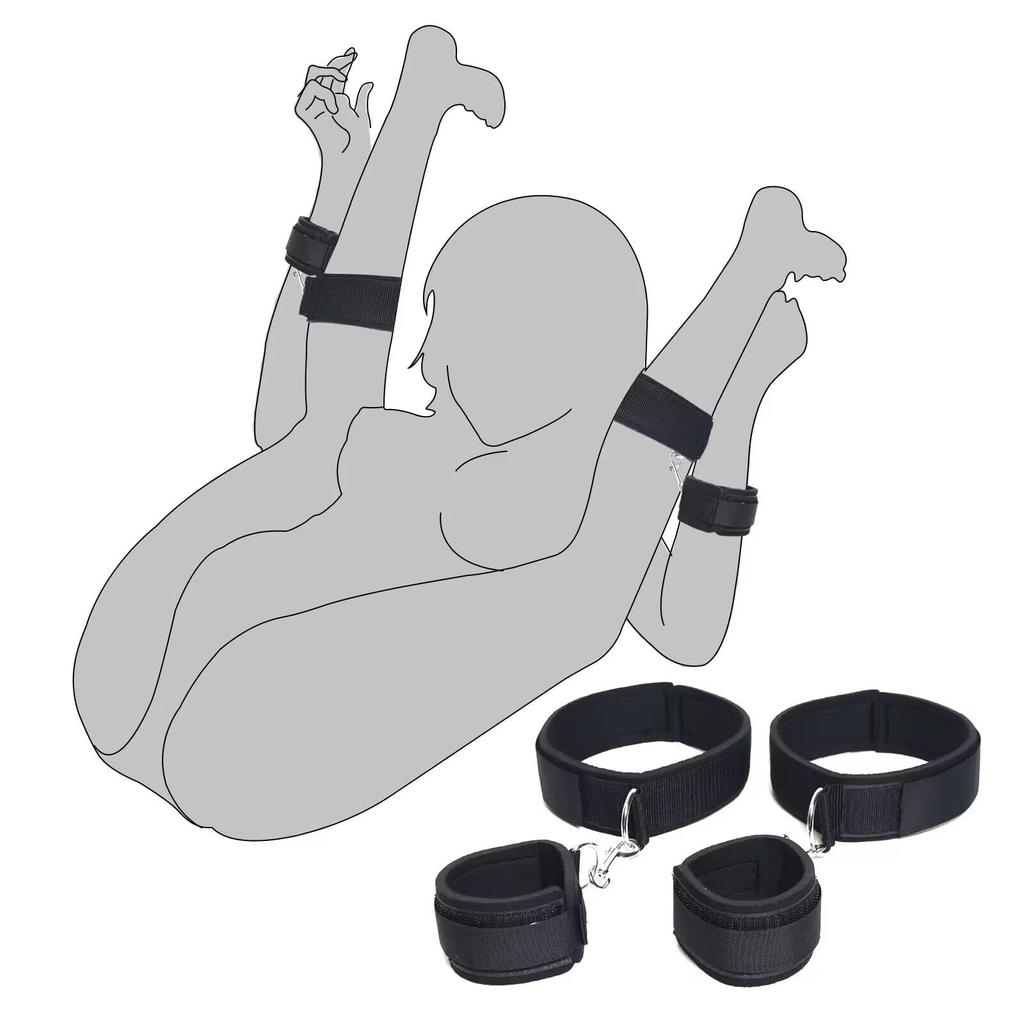 Sex Bondage Strap Wrist Thigh Cuffs  Restraints Set Sex Toys for Women Restraints Bondage Sex Blindfold Couples SM Games