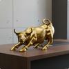 Resin Bull Sculpture Shiny Finish Statue Detailed Carving Cow for Office, Living