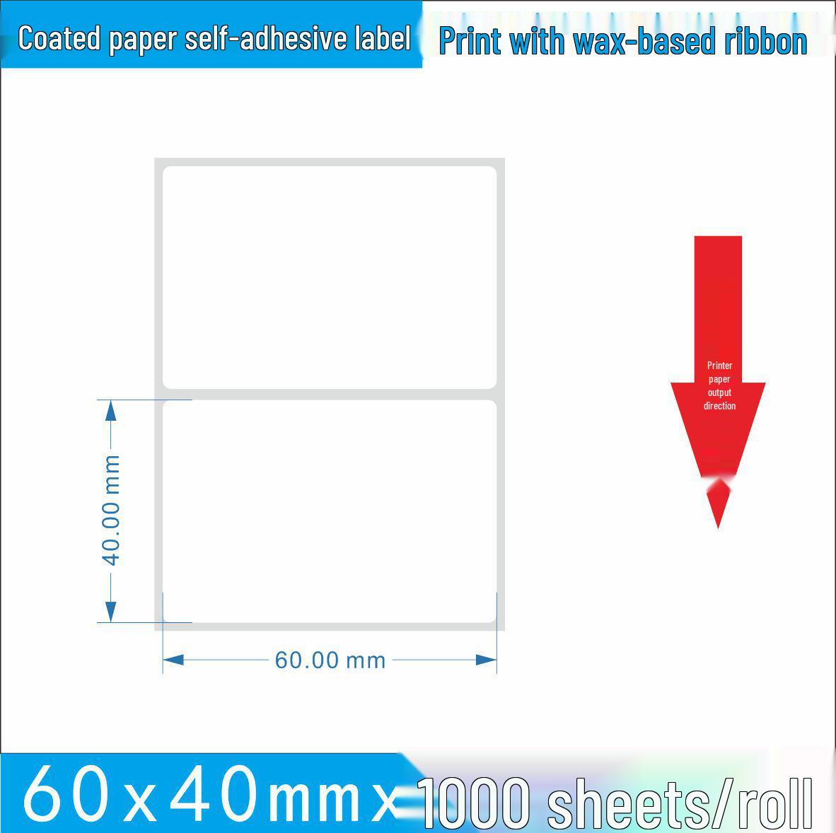 Self-Adhesive Coated Barcode Label Paper with Ribbon