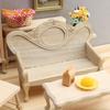 1:12 Dollhouse Miniature Retro Living Room Lignin Sofa Chair Model