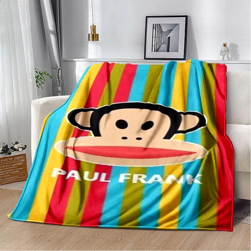 P-Paul Frank-k Flannel Portable Blanket for Children's Picnic in Living Room Bedroom Sofa Bed Ideal Birthday Gift