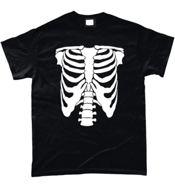T-shirt Scheletro Halloween Ossa Raggi X Spettrale Dolcetto o Scherzetto Travestimento GT399