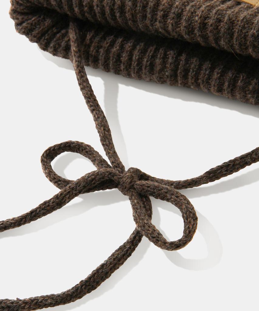 DIAMOND LAYLA Baby Alpaca&Ramswool Comfort String Beanie B1 Roasted Chestnut Brown