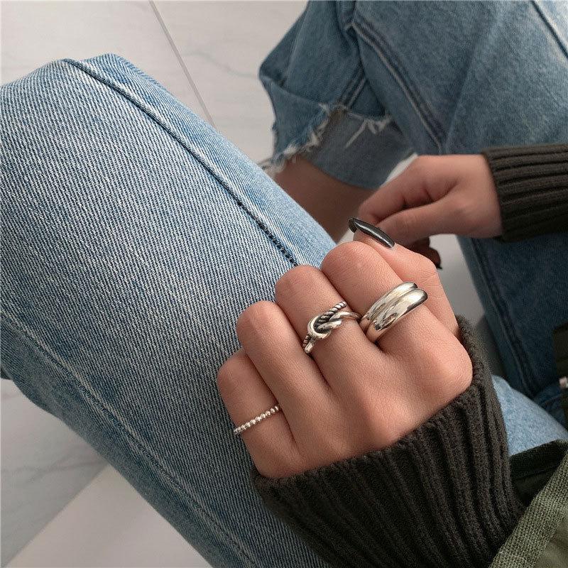 Minimalist Open Ring with Misaligned Lines - Women's Index Finger Jewelry In Japanese and Korean Style