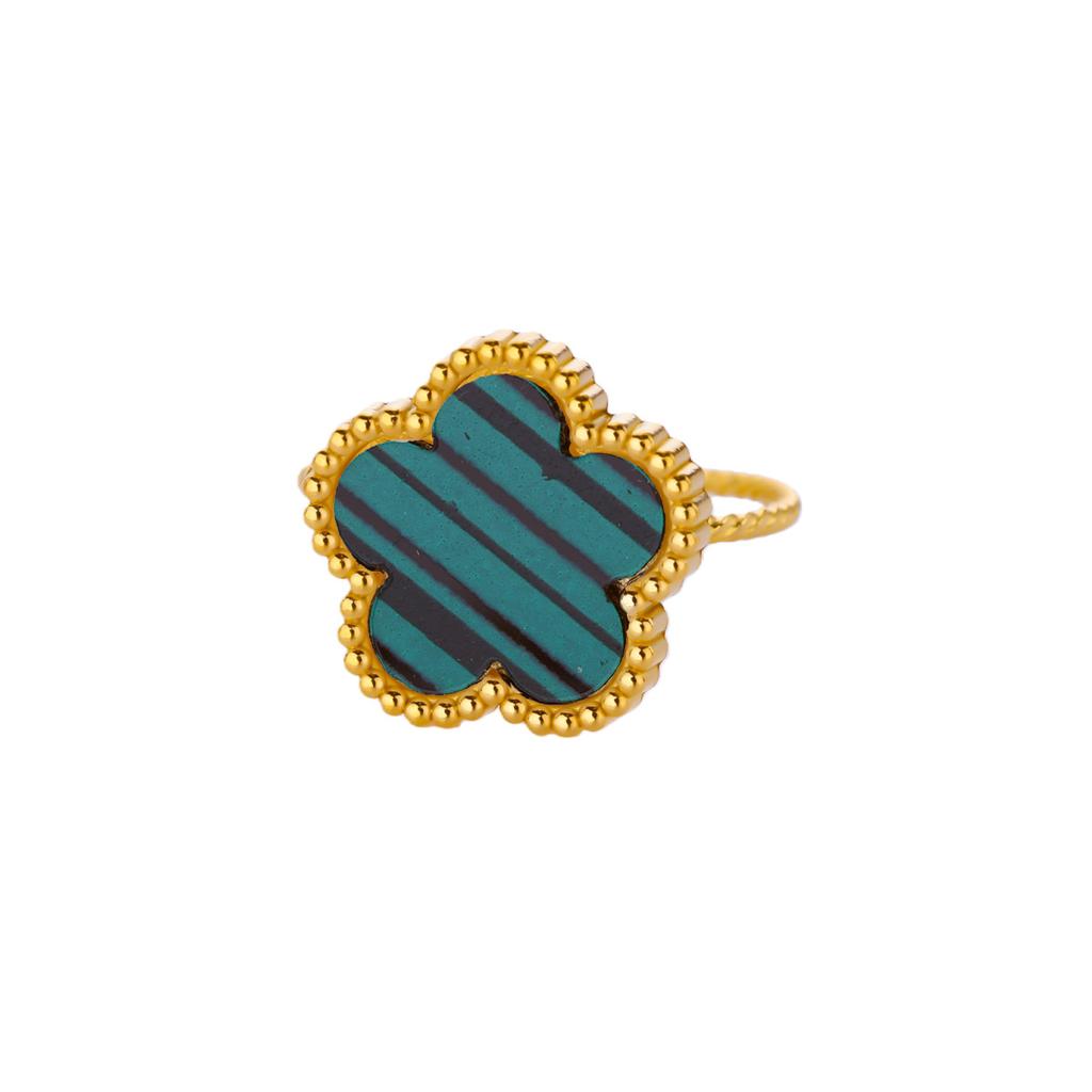 Eleganti Anelli Trifoglio a Cinque Fogli per Donna 3 Colori Acciaio Inossidabile Placcato Oro Anello Trifoglio per Uso Quotidiano e Accessori per Feste