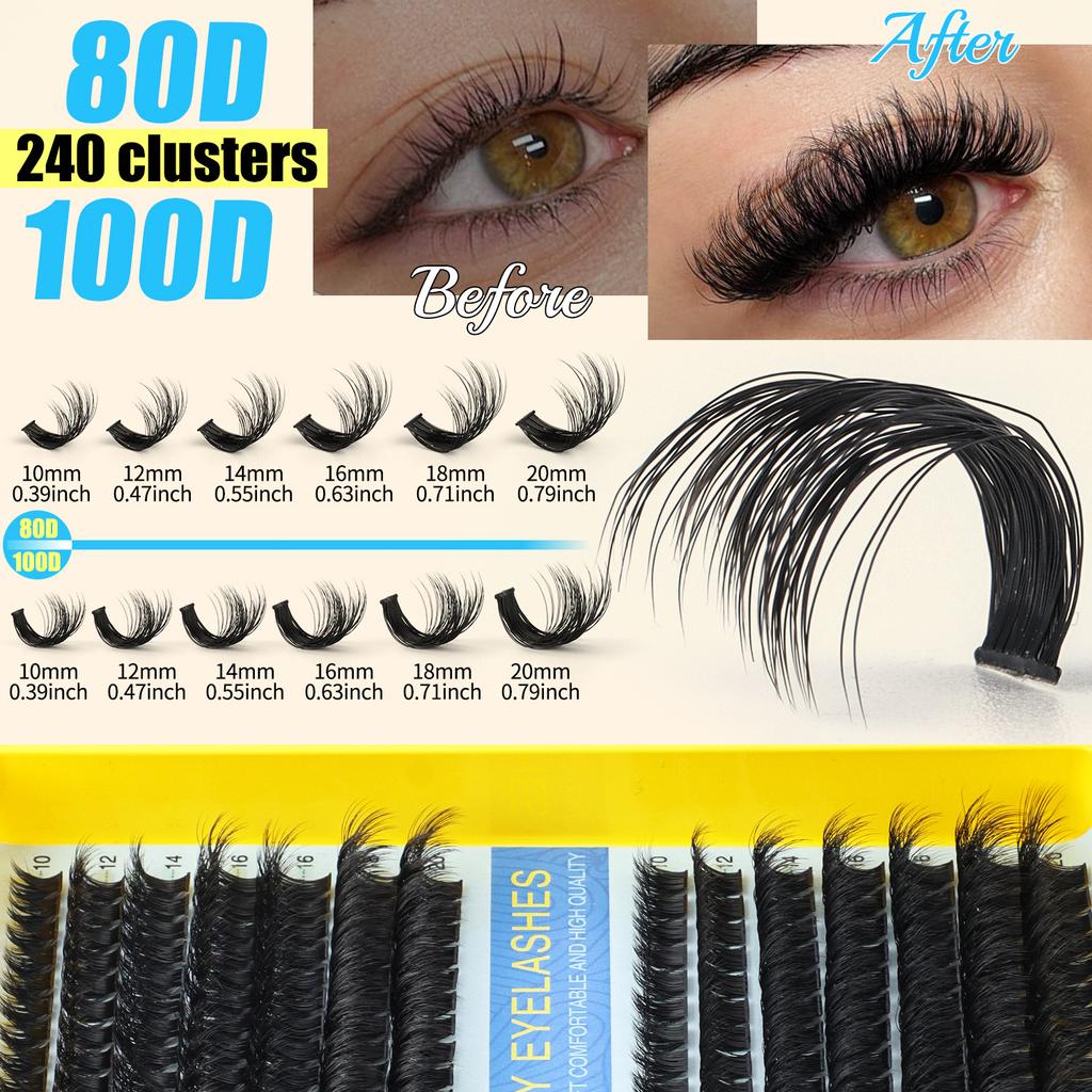 Dense D-Song Single Cluster False Eyelashes Daily Activities Diy Segmented Simulation Curled Eyelashes