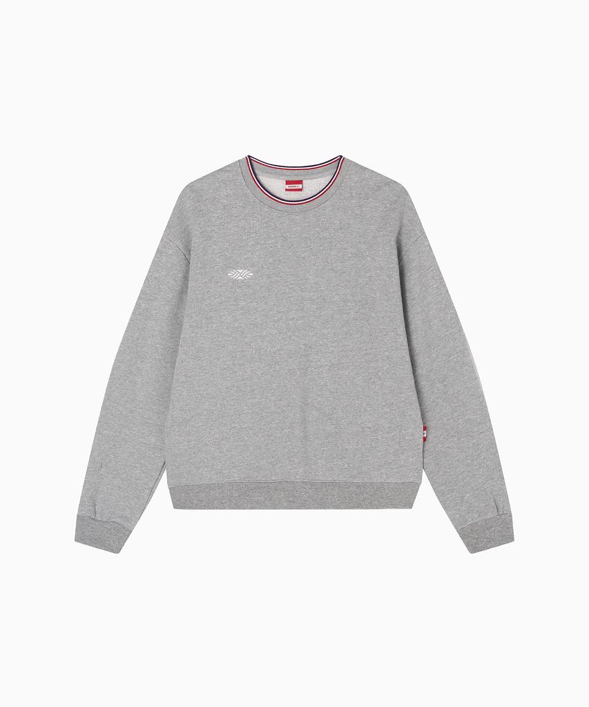 Minasu Track Volume Point Round Sweatshirt_Melange Gray