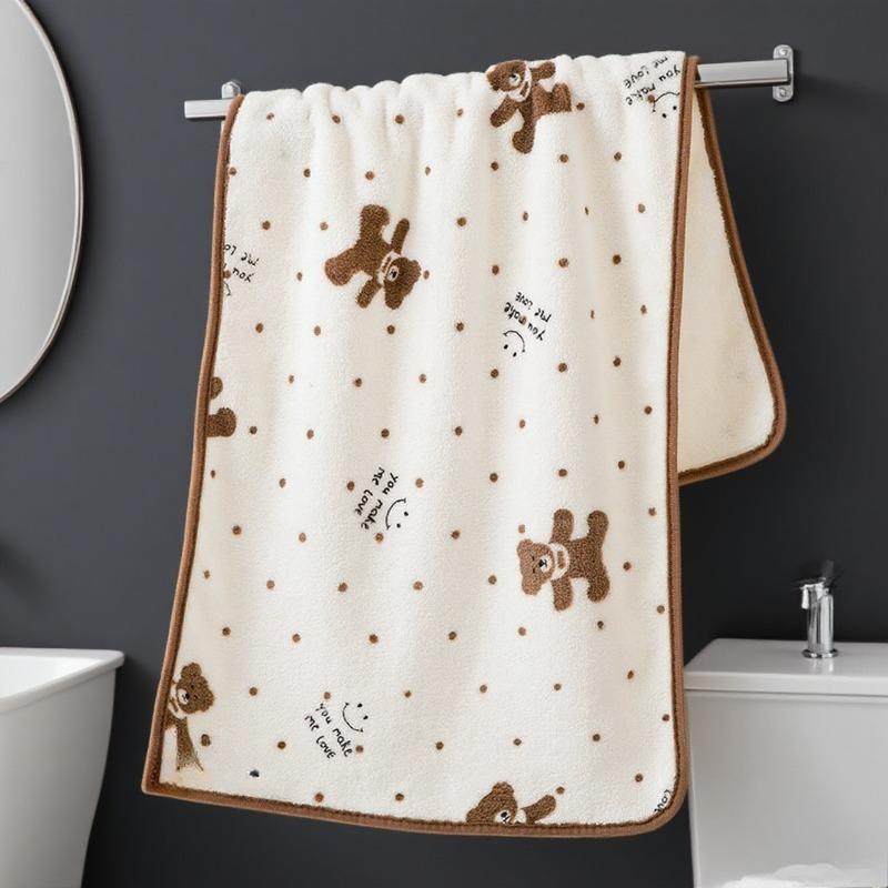 Cute Bear Face Towel for Is Quick-Drying, Lint-Free, Highly Absorbent, and Versatile, Making It An Essential Bathroom Item Suitable for Everyone