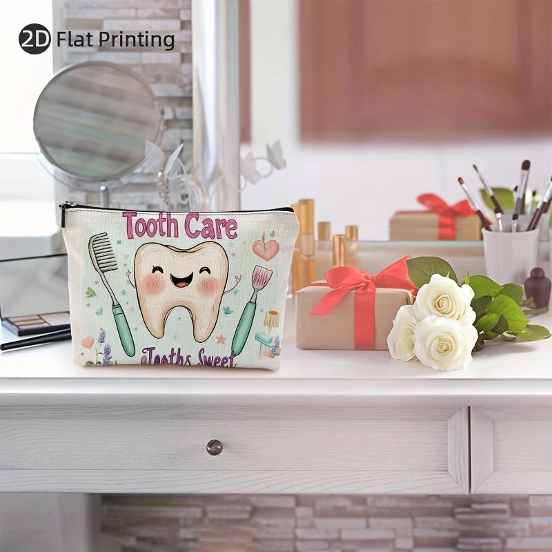 A Tooth Care Makeup Bag- Multifunctional Zipper Pouch, Jewelry Storage Bag, Perfect Travel Zipper Small Storage Bag.