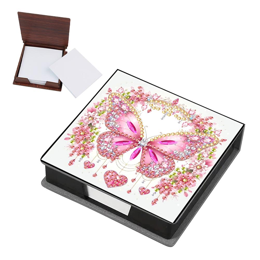 Leder Mädchen Diamant Malerei Notizkartenbox Edelstein Kunst Haftnotizhalter Edelstein Malerei Memo Pad Halter Mosaik Set für DIY Kunsthandwerk