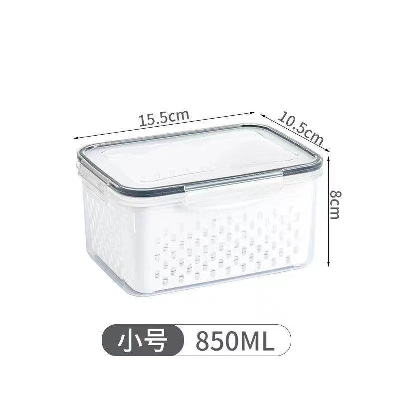 Simple and Durable Food Sealed Fresh-keeping Box Food-grade Fruit and Vegetable Drain Storage Box Freezer Storage Box with Lid