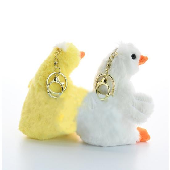 Yousheng Squeaky Duck Keychain with Hanging Buckle Stuffed Animal Toy Plushie Doll Key Ring Holder Handbag Backpack Decoration Birthday Gift