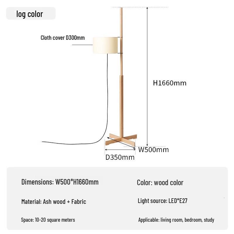 

Retro Walnut Wabi-Sabi Adjustable Floor Lamp - Solid Wood for Living & Study Rooms Warm Light