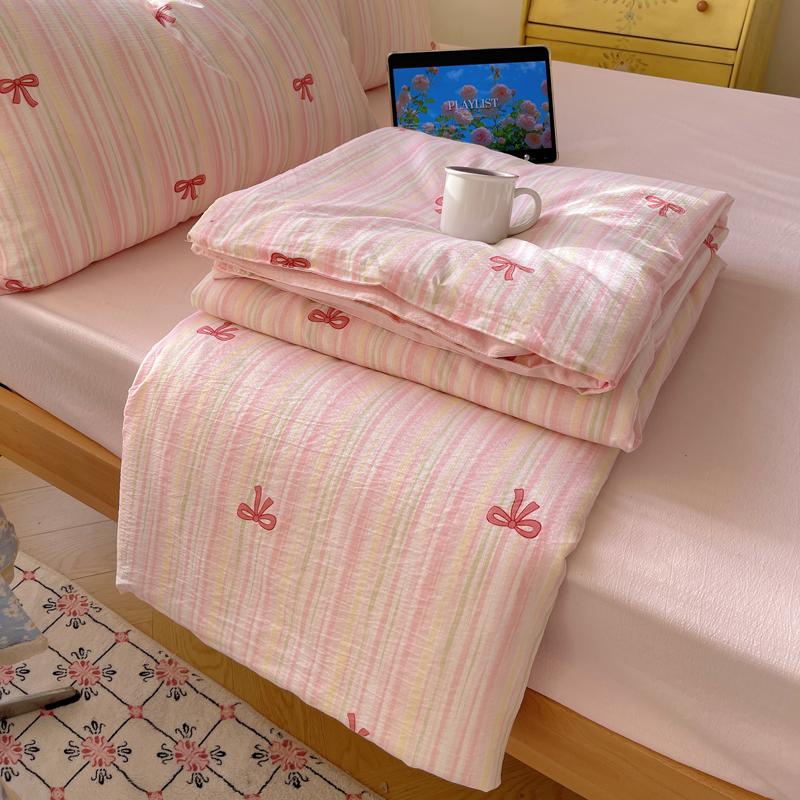 2025 Summer Quilt New Washed Cotton Cooling Blanket Lovely Home Decoration Comfortable Lightweight With Pillowcase Sheet