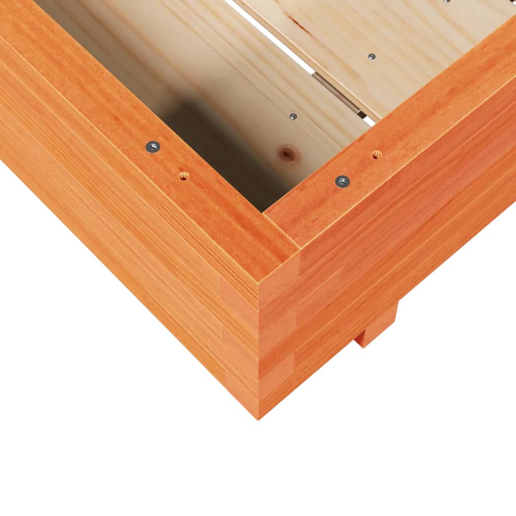 Plant Pot Wax Brown 90 X 90 X 26.5 Cm Solid Pine Wood
