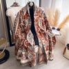 Ethnic Printed Faux Cashmere Scarf Winter Warm Thick Shawl For Women