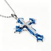 Men's Bold Black And Gold Cross Pendant Necklace With Diamonds Stylish Fashion Jewelry For Men
