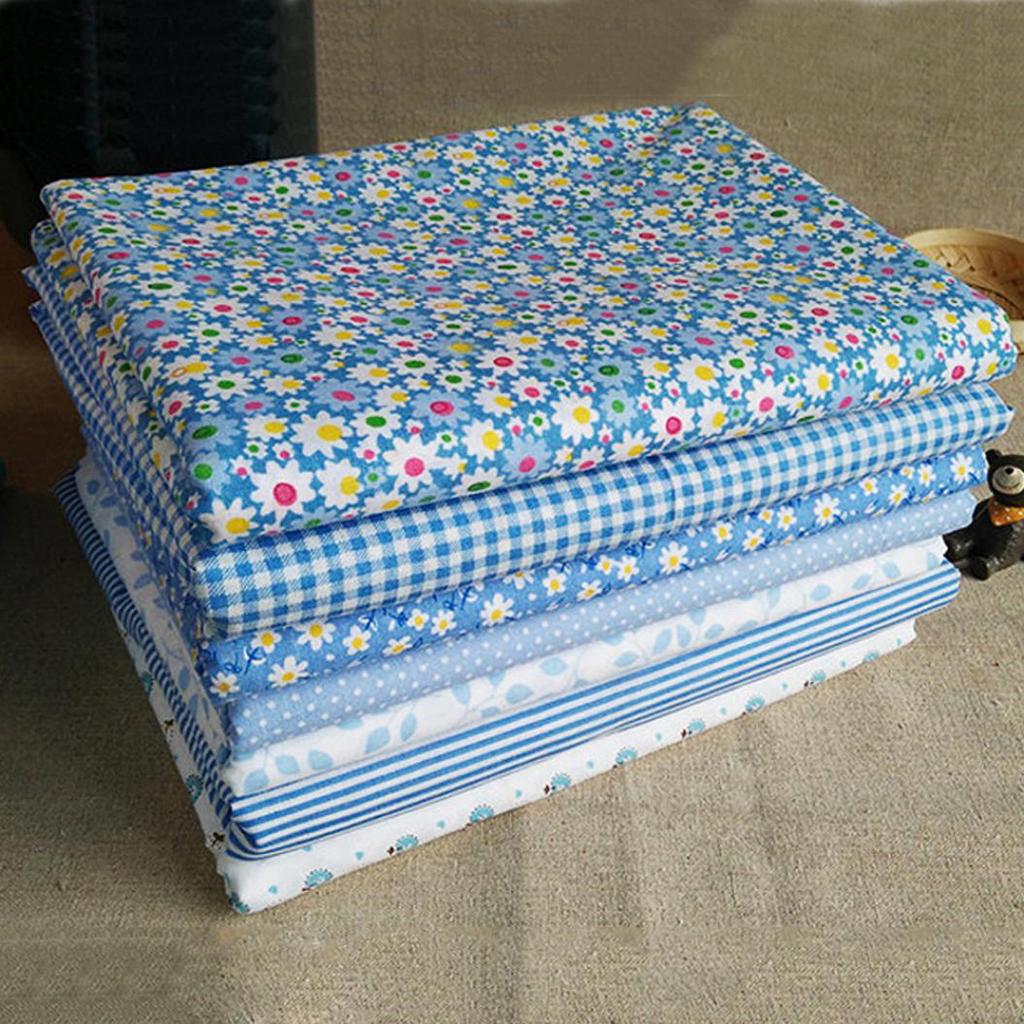 7Pcs/Set Fabric Floral Plaid Cotton Cloth DIY Craft Sewing Handmade Accessories