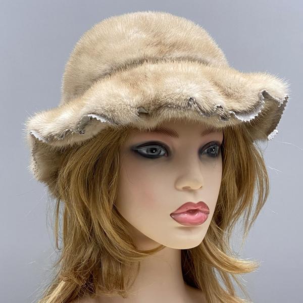 

Зимняя шапка женская из натурального меха норки, роскошные шляпы-ведра, женская кепка с кружевными полями, элегантные федоры One Size бежевый