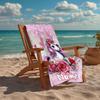Custom Name Ultra-Soft Beach Towel with Unicorn Theme,Ideal for Pool - Camping, Diving - Perfect Travel Essential, Vibrant Beach Towel.
