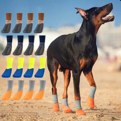 4 Teile/satz Hundestiefel Wasserdicht Regen Winter Haustier Schneeschuhe Welpensocken Schuhe mit Antirutschsohle Weicher Bequemer Hundepfotenschutz