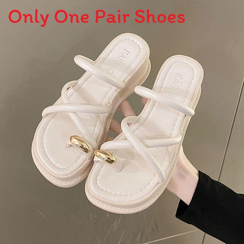 Summer Women Flat Sandals With Pu Material And Rubber Sole For Daily Wear