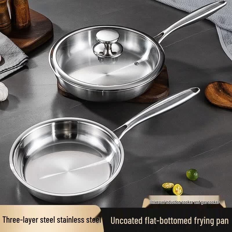 304 Stainless Steel Triple-Layer Non-Stick Frying Pan