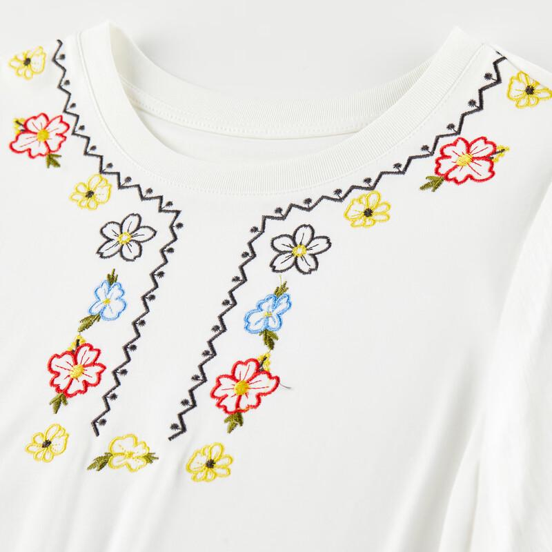 Women's Bohemian Embroidered Cotton T-shirt