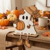 Fun Shape Halloween Wooden Ghost Signs Handmade 2D Flat Ghost Sign  Bedroom Decor