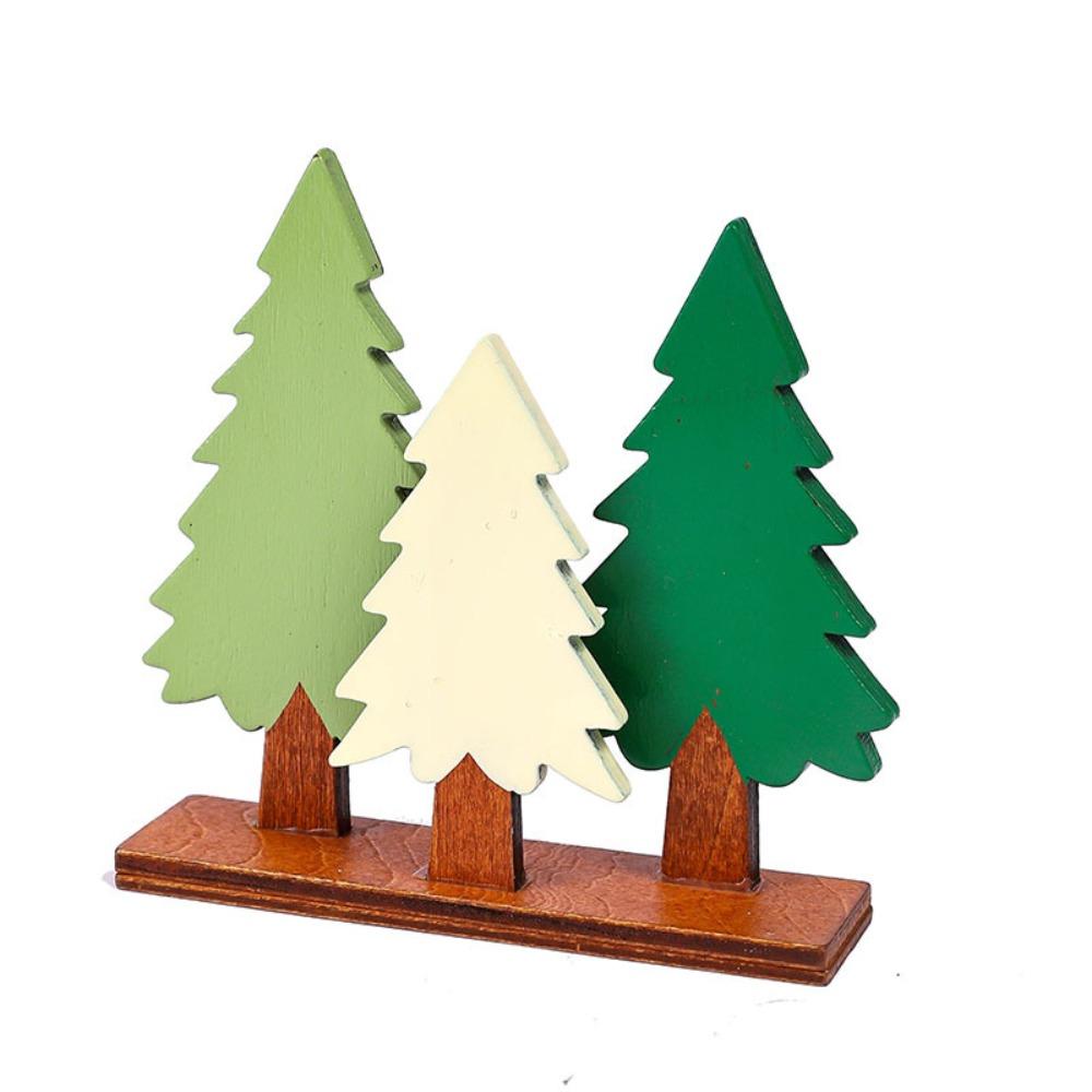 Pine Tree Table Ornament Wooden Shooting Props  New Years Party Gifts Supplies