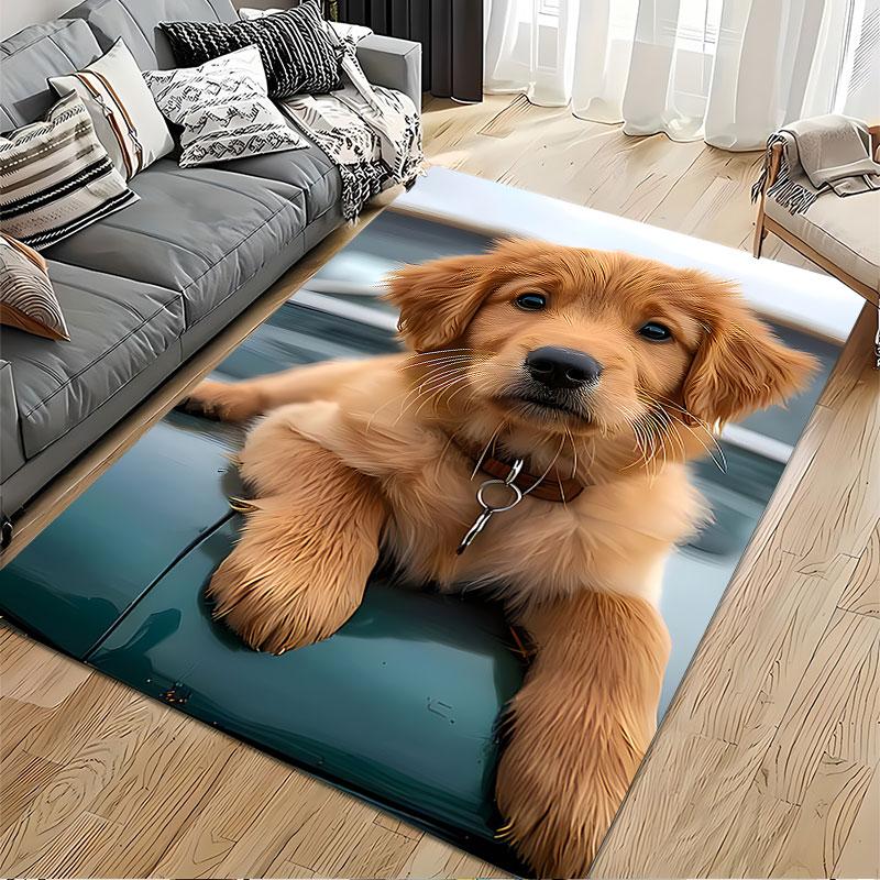 Golden Retriever Puppy Design suitable as a non-slip mat for the living room or bedroom sofa